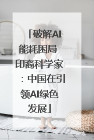 破解AI能耗困局 印裔科学家：中国在引领AI绿色发展